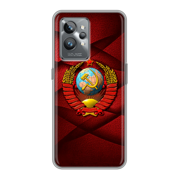 Силиконовый противоударный чехол на Realme GT2 Pro с принтом Герб СССР