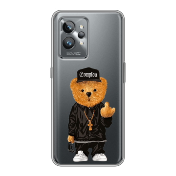 Силиконовый противоударный чехол на Realme GT2 Pro с принтом Мишка Силиконовый противоударный чехол на Realme GT2 Pro с принтом Мишка