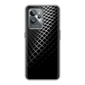 Силиконовый противоударный чехол на Realme GT2 Pro с принтом Текстура металла