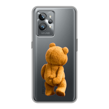Силиконовый противоударный чехол на Realme GT2 Pro с принтом Медведь Силиконовый противоударный чехол на Realme GT2 Pro с принтом Медведь
