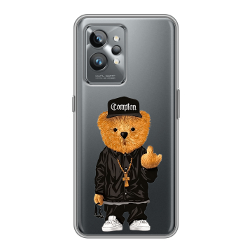 Силиконовый противоударный чехол на Realme GT2 Pro с принтом Плюшевый медведь Силиконовый противоударный чехол на Realme GT2 Pro с принтом Плюшевый медведь