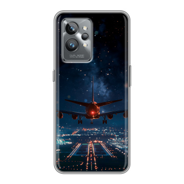 Силиконовый противоударный чехол на Realme GT2 Pro с принтом самолет Силиконовый противоударный чехол на Realme GT2 Pro с принтом самолет