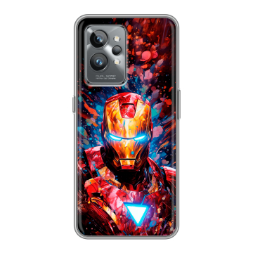 Силиконовый противоударный чехол на Realme GT2 Pro с принтом Железный человек Ironman Силиконовый противоударный чехол на Realme GT2 Pro с принтом Железный человек Ironman