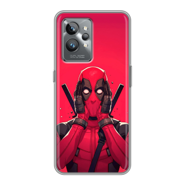 Силиконовый противоударный чехол на Realme GT2 Pro с принтом Дедпул Deadpool Силиконовый противоударный чехол на Realme GT2 Pro с принтом Дедпул Deadpool