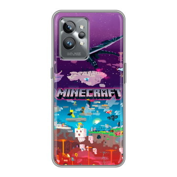Силиконовый противоударный чехол на Realme GT2 Pro с принтом Майнкрафт Minecraft Силиконовый противоударный чехол на Realme GT2 Pro с принтом Майнкрафт Minecraft