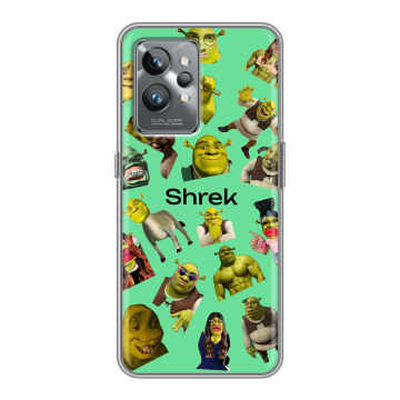 Силиконовый противоударный чехол на Realme GT2 Pro с принтом Шрек Shrek Силиконовый противоударный чехол на Realme GT2 Pro с принтом Шрек Shrek