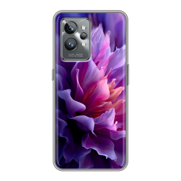 Силиконовый противоударный чехол на Realme GT2 Pro с принтом женский цветы