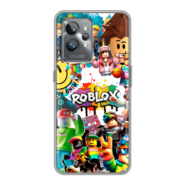 Силиконовый противоударный чехол на Realme GT2 Pro с принтом Roblox Роблокс Силиконовый противоударный чехол на Realme GT2 Pro с принтом Roblox Роблокс