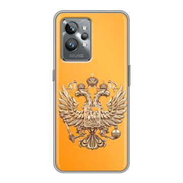 Силиконовый противоударный чехол на Realme GT2 Pro с принтом Герб Флаг России Силиконовый противоударный чехол на Realme GT2 Pro с принтом Герб Флаг России