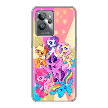 Силиконовый противоударный чехол на Realme GT2 Pro с принтом My little pony Дружба чудо