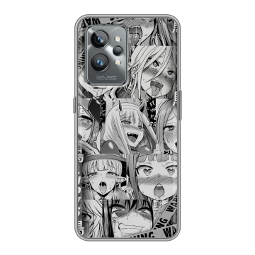 Силиконовый противоударный чехол на Realme GT2 Pro с принтом Ahegao Ахегао Аниме Силиконовый противоударный чехол на Realme GT2 Pro с принтом Ahegao Ахегао Аниме