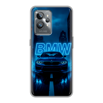 Силиконовый противоударный чехол на Realme GT2 Pro с принтом BMW БМВ