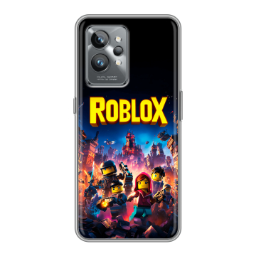 Силиконовый противоударный чехол на Realme GT2 Pro с принтом Roblox Роблокс Силиконовый противоударный чехол на Realme GT2 Pro с принтом Roblox Роблокс