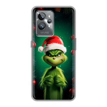 Силиконовый противоударный чехол на Realme GT2 Pro с принтом Гринч Новый год Рождество Силиконовый противоударный чехол на Realme GT2 Pro с принтом Гринч Новый год Рождество