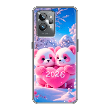 Силиконовый противоударный чехол на Realme GT2 Pro с принтом Новый год Силиконовый противоударный чехол на Realme GT2 Pro с принтом Новый год