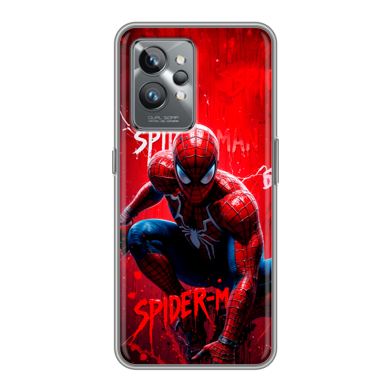 Силиконовый противоударный чехол на Realme GT2 Pro с принтом Spiderman Человек паук Силиконовый противоударный чехол на Realme GT2 Pro с принтом Spiderman Человек паук