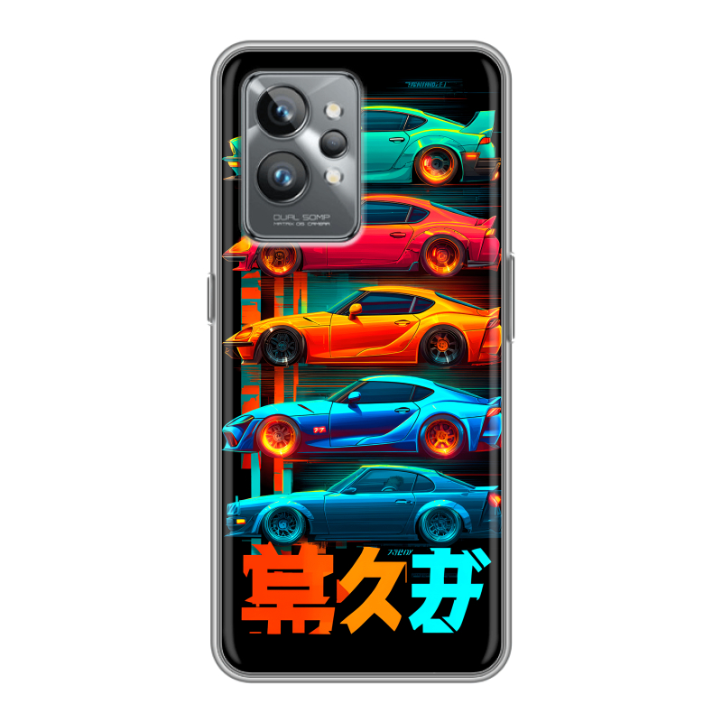 Силиконовый противоударный чехол на Realme GT2 Pro с принтом машины тачки Силиконовый противоударный чехол на Realme GT2 Pro с принтом машины тачки