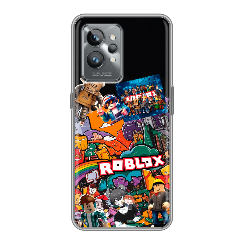 Силиконовый противоударный чехол на Realme GT2 Pro с принтом Roblox Роблокс Силиконовый противоударный чехол на Realme GT2 Pro с принтом Roblox Роблокс