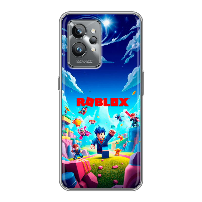 Силиконовый противоударный чехол на Realme GT2 Pro с принтом Roblox Роблокс Силиконовый противоударный чехол на Realme GT2 Pro с принтом Roblox Роблокс