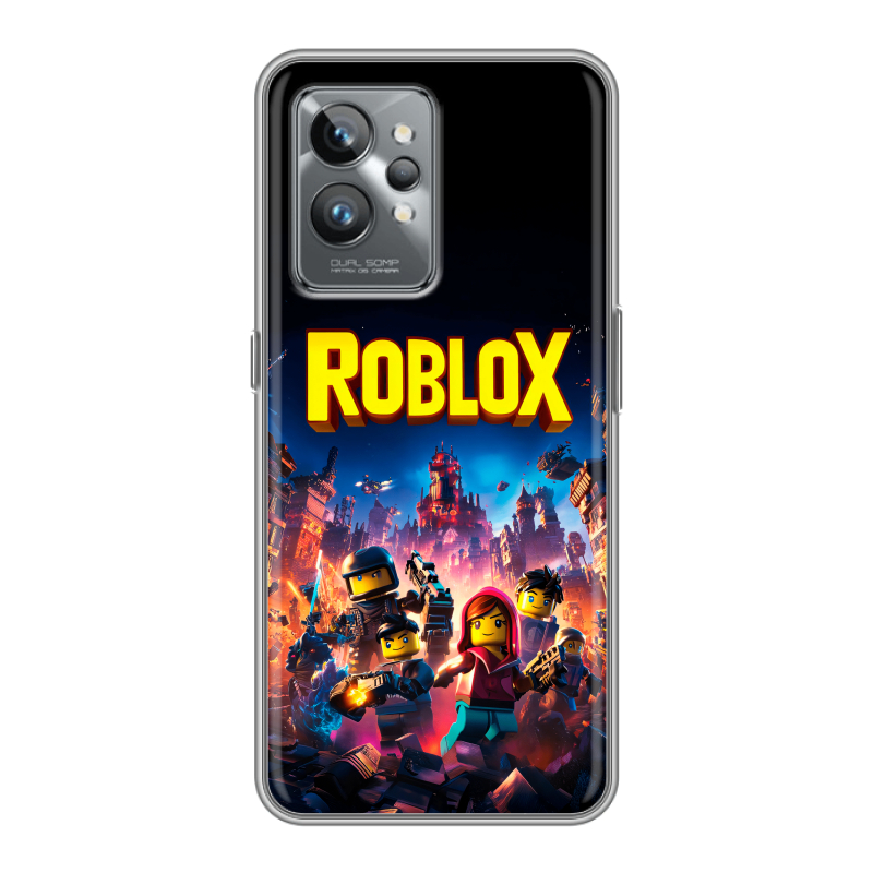 Силиконовый противоударный чехол на Realme GT2 Pro с принтом Roblox Роблокс Силиконовый противоударный чехол на Realme GT2 Pro с принтом Roblox Роблокс