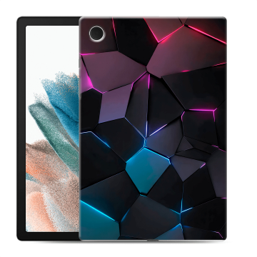 Силиконовый чехол на планшета Samsung Galaxy Tab A8 10.5 (2021) с принтом Геометрия неона
