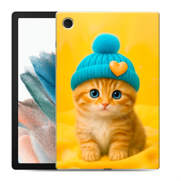 Силиконовый чехол на Samsung Galaxy Tab A8 10.5 (2021) с принтом Котенок в шапке Силиконовый чехол на Samsung Galaxy Tab A8 10.5 (2021) с принтом Котенок в шапке
