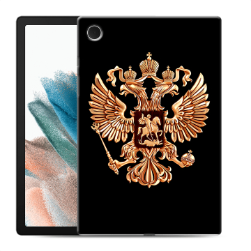 Силиконовый чехол на Samsung Galaxy Tab A8 10.5 (2021) с принтом Герб России золотой