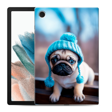Силиконовый чехол на Samsung Galaxy Tab A8 10.5 (2021) с принтом Мопс в шапке Силиконовый чехол на Samsung Galaxy Tab A8 10.5 (2021) с принтом Мопс в шапке