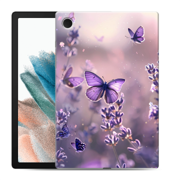 Силиконовый чехол на Samsung Galaxy Tab A8 10.5 (2021) с принтом бабочки и лаванда Силиконовый чехол на Samsung Galaxy Tab A8 10.5 (2021) с принтом бабочки и лаванда