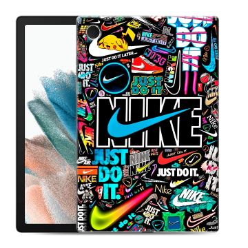 Силиконовый чехол на Samsung Galaxy Tab A8 10.5 (2021) с принтом найк nike черный