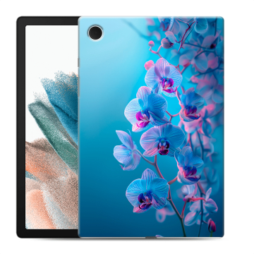Силиконовый чехол на Samsung Galaxy Tab A8 10.5 (2021) с принтом голубые орхидеи Силиконовый чехол на Samsung Galaxy Tab A8 10.5 (2021) с принтом голубые орхидеи