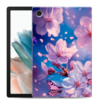 Силиконовый чехол на Samsung Galaxy Tab A8 10.5 (2021) с принтом цветы бабочки Силиконовый чехол на Samsung Galaxy Tab A8 10.5 (2021) с принтом цветы бабочки