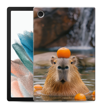 Силиконовый чехол на Samsung Galaxy Tab A8 10.5 (2021) с принтом Капибара с апельсином Силиконовый чехол на Samsung Galaxy Tab A8 10.5 (2021) с принтом Капибара с апельсином