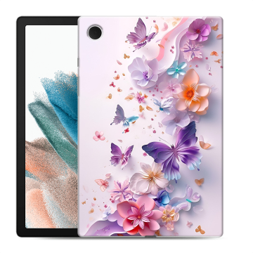 Силиконовый чехол на Samsung Galaxy Tab A8 10.5 (2021) с принтом цветы бабочки