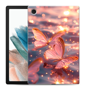 Силиконовый чехол на Samsung Galaxy Tab A8 10.5 (2021) с принтом бабочки розовые Силиконовый чехол на Samsung Galaxy Tab A8 10.5 (2021) с принтом бабочки розовые