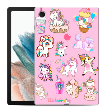 Силиконовый чехол на Samsung Galaxy Tab A8 10.5 (2021) с принтом розовые единороги Силиконовый чехол на Samsung Galaxy Tab A8 10.5 (2021) с принтом розовые единороги