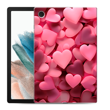 Силиконовый чехол на Samsung Galaxy Tab A8 10.5 (2021) с принтом розовые сердечки Силиконовый чехол на Samsung Galaxy Tab A8 10.5 (2021) с принтом розовые сердечки