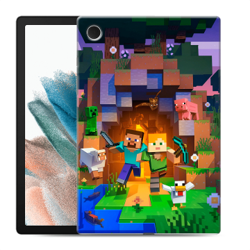 Силиконовый чехол на Samsung Galaxy Tab A8 10.5 (2021) с принтом Майнкрафт Minecraft