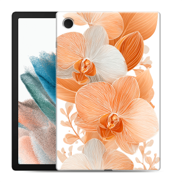 Силиконовый чехол на Samsung Galaxy Tab A8 10.5 (2021) с принтом Бежевые цветы