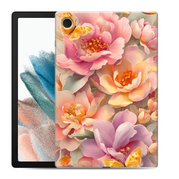 Силиконовый чехол на Samsung Galaxy Tab A8 10.5 (2021) с принтом Цветы и бабочки