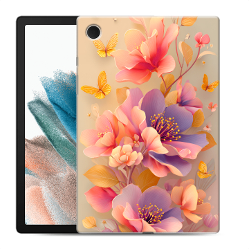 Силиконовый чехол на Samsung Galaxy Tab A8 10.5 (2021) с принтом Цветы и бабочки