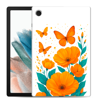Силиконовый чехол на Samsung Galaxy Tab A8 10.5 (2021) с принтом цветы бабочки