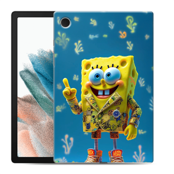 Силиконовый чехол на Samsung Galaxy Tab A8 10.5 (2021) с принтом Спанч боб Спанчбоб Силиконовый чехол на Samsung Galaxy Tab A8 10.5 (2021) с принтом Спанч боб Спанчбоб