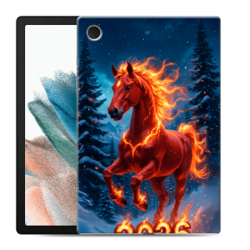 Силиконовый чехол на Samsung Galaxy Tab A8 10.5 (2021) с принтом Новый год коня