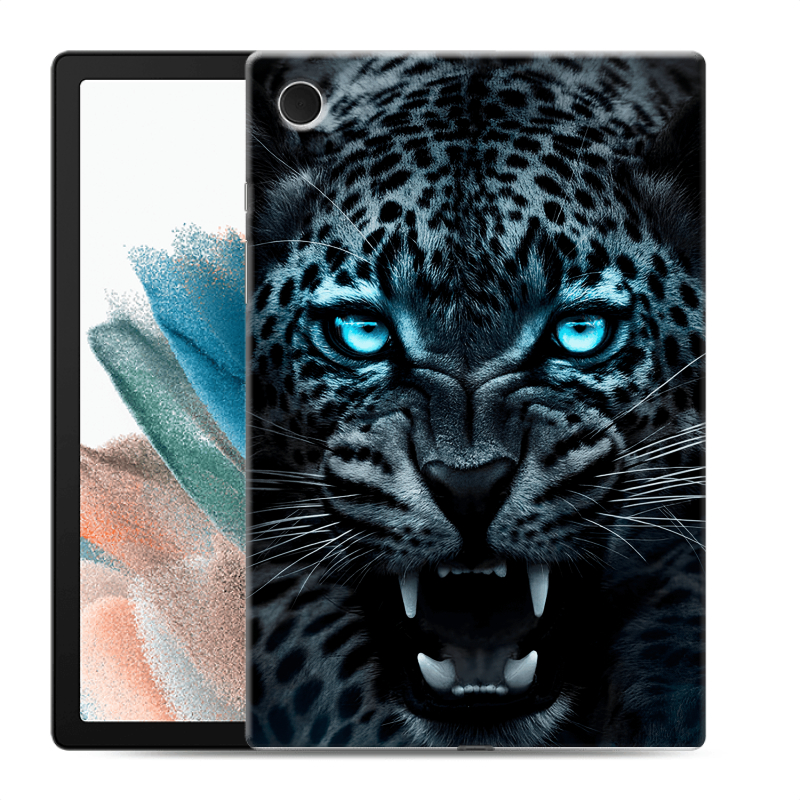Силиконовый чехол на Samsung Galaxy Tab A8 10.5 (2021) с принтом Темный леопард Силиконовый чехол на Samsung Galaxy Tab A8 10.5 (2021) с принтом Темный леопард