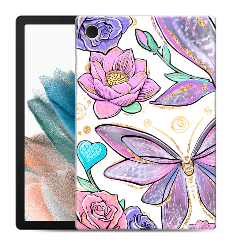 Силиконовый чехол на Samsung Galaxy Tab A8 10.5 (2021) с принтом Бабочки и цветы Силиконовый чехол на Samsung Galaxy Tab A8 10.5 (2021) с принтом Бабочки и цветы