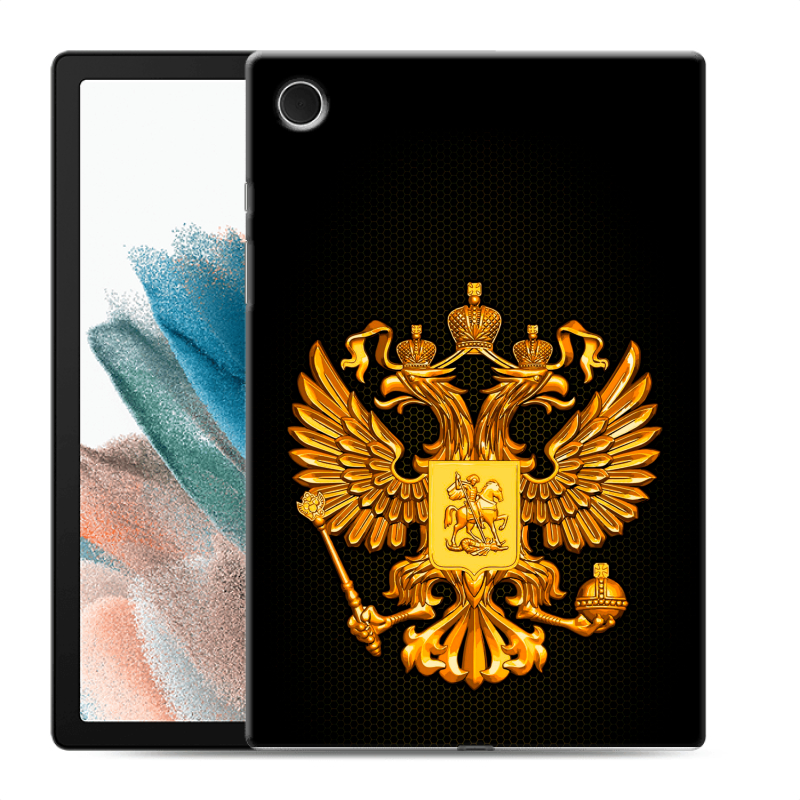 Силиконовый чехол на Samsung Galaxy Tab A8 10.5 (2021) с принтом Герб России желтый Силиконовый чехол на Samsung Galaxy Tab A8 10.5 (2021) с принтом Герб России желтый