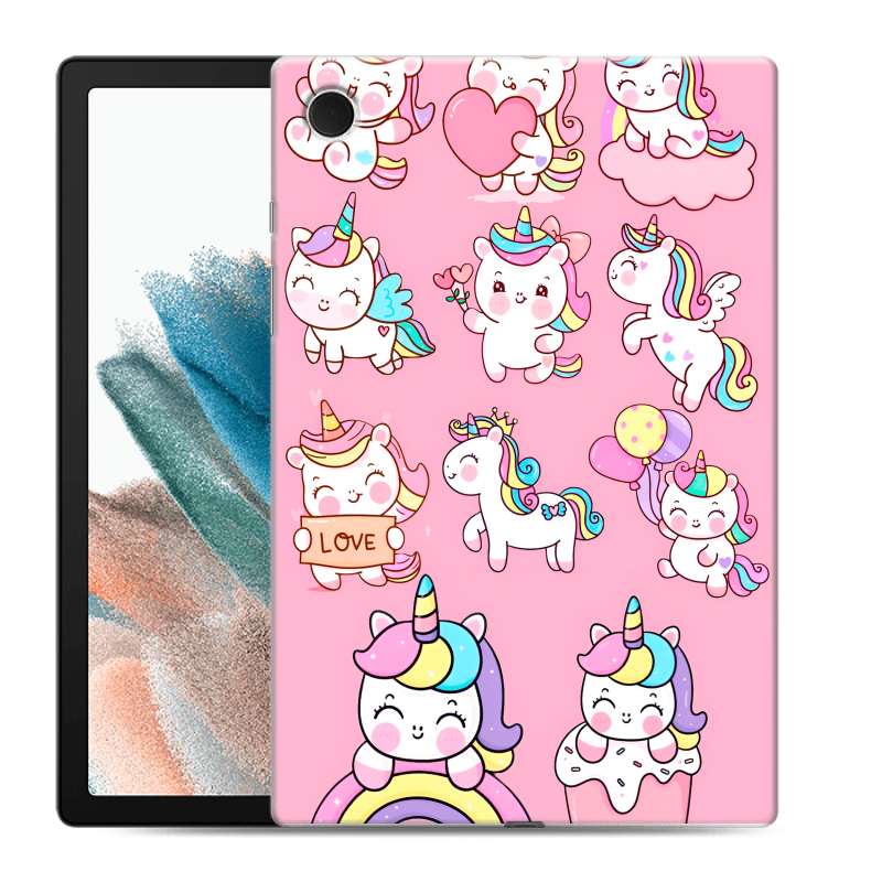 Силиконовый чехол на Samsung Galaxy Tab A8 10.5 (2021) с принтом Единороги и радуга Силиконовый чехол на Samsung Galaxy Tab A8 10.5 (2021) с принтом Единороги и радуга