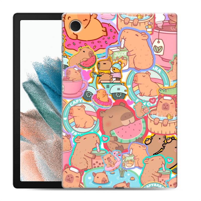 Силиконовый чехол на Samsung Galaxy Tab A8 10.5 (2021) с принтом капибары Силиконовый чехол на Samsung Galaxy Tab A8 10.5 (2021) с принтом капибары