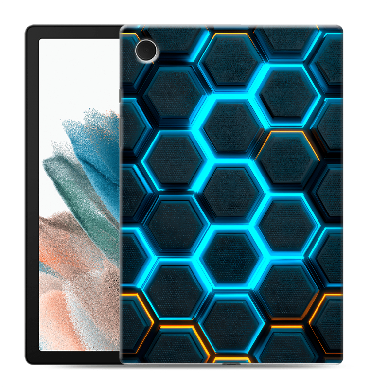 Силиконовый чехол на Samsung Galaxy Tab A8 10.5 (2021) с принтом Неоновые соты Силиконовый чехол на Samsung Galaxy Tab A8 10.5 (2021) с принтом Неоновые соты